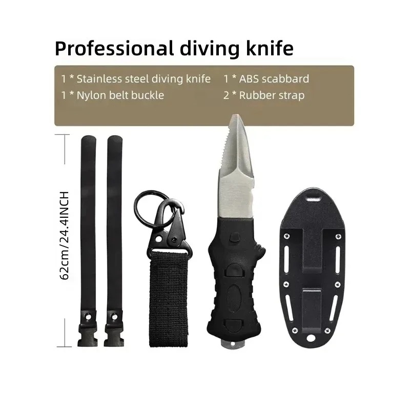 Dive Knife Titanium - Outdoor Water Rescue Knife Spearfishing Diving