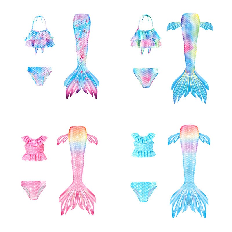Aquatic Sports Wear - Girls Mermaid Tail Cosplay Costume Beach