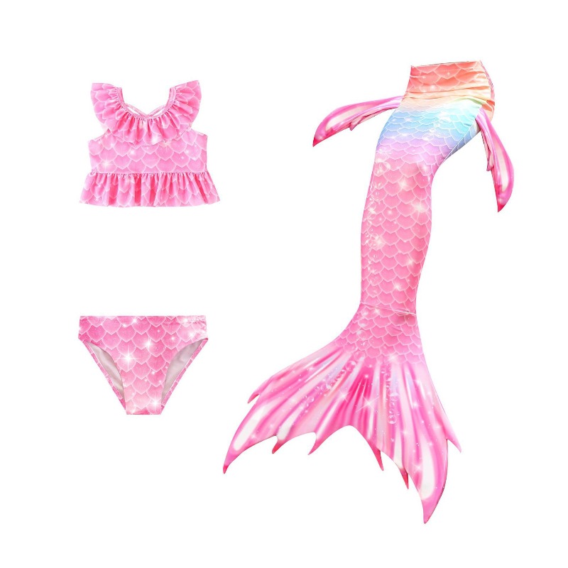 Girls Mermaid Tail Cosplay Cos - Aquatic Sports Wear 评论和价格